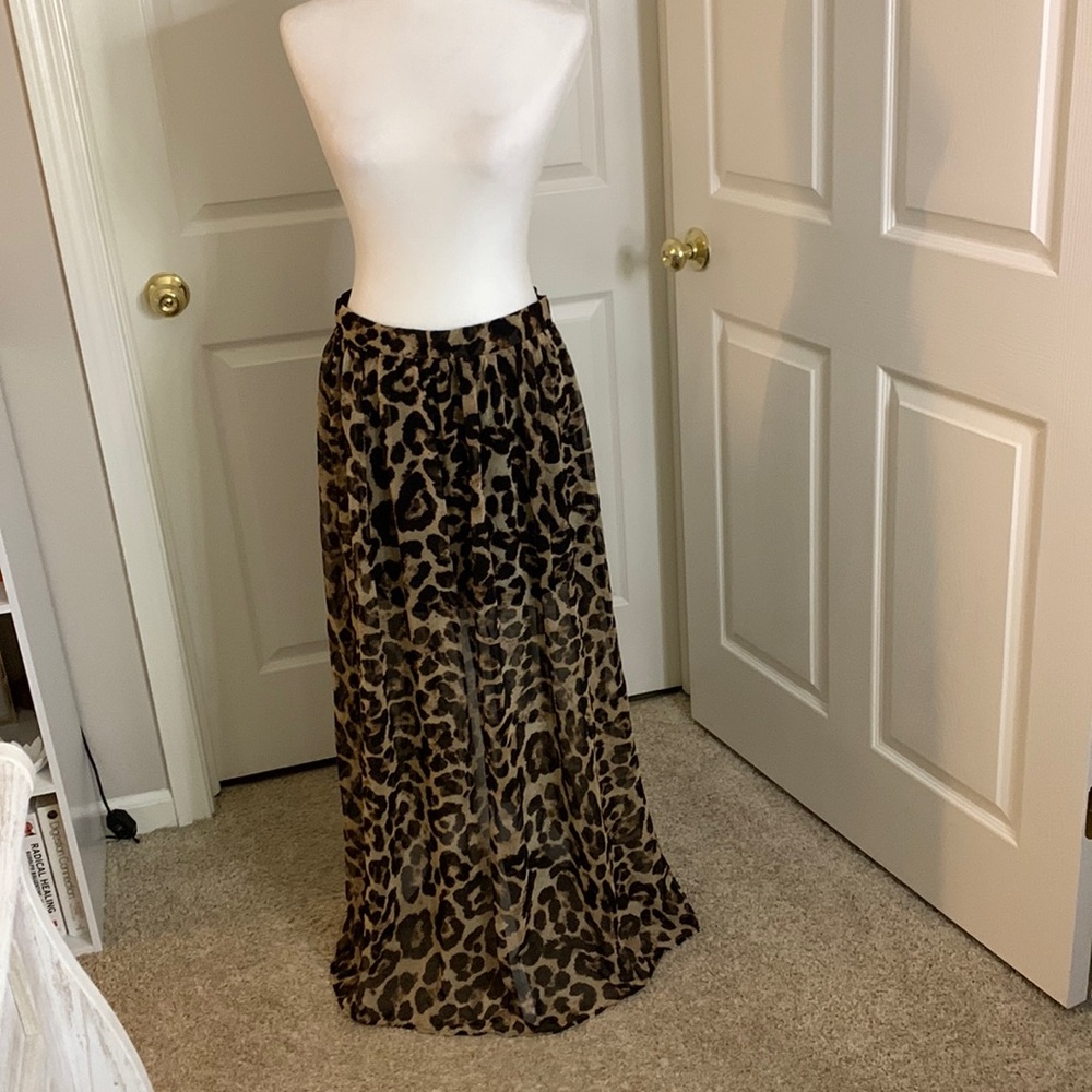 Doe & Rae leopard maxi skirt